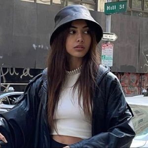 NWT Wildwood Black Leather Bucket Hat